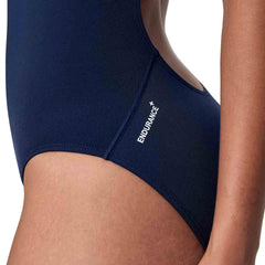 Speedo Womens Endurance+ Logo Thin Strap Swimsuit - Peacoat | Allens Of Kingsbury