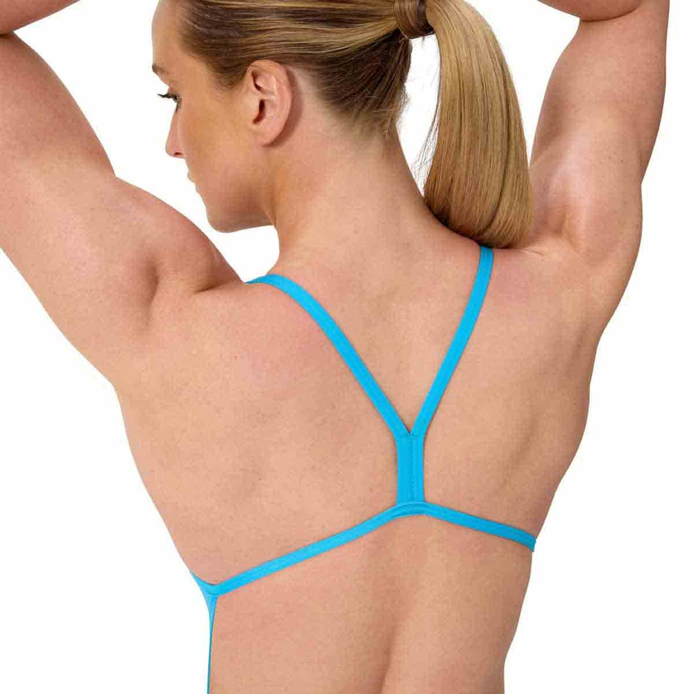 Speedo Womens FL Solid V-Back 2.0 Swimsuit - Picton Blue | Allens Of Kingsbury