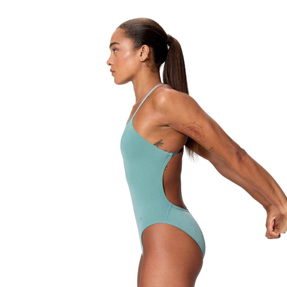 Speedo Womens Active Back Swimsuit - Storm Green | Allens Of Kingsbury