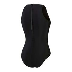 Speedo women's Hydrasuit swimsuit in black and white, designed for performance and comfort in the water.