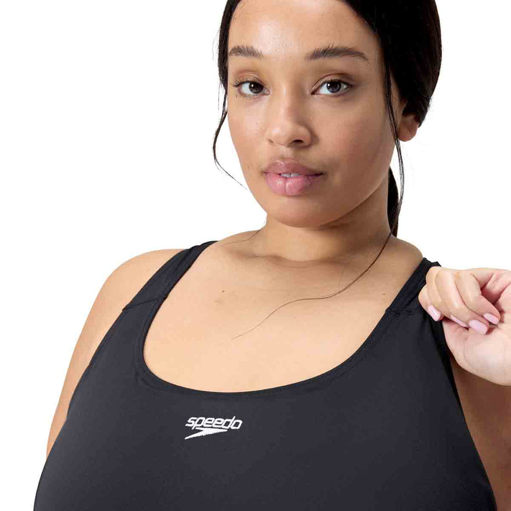 Speedo Womens Plus Size Endurance+ Medalist Swimsuit - Black | Allens Of Kingsbury