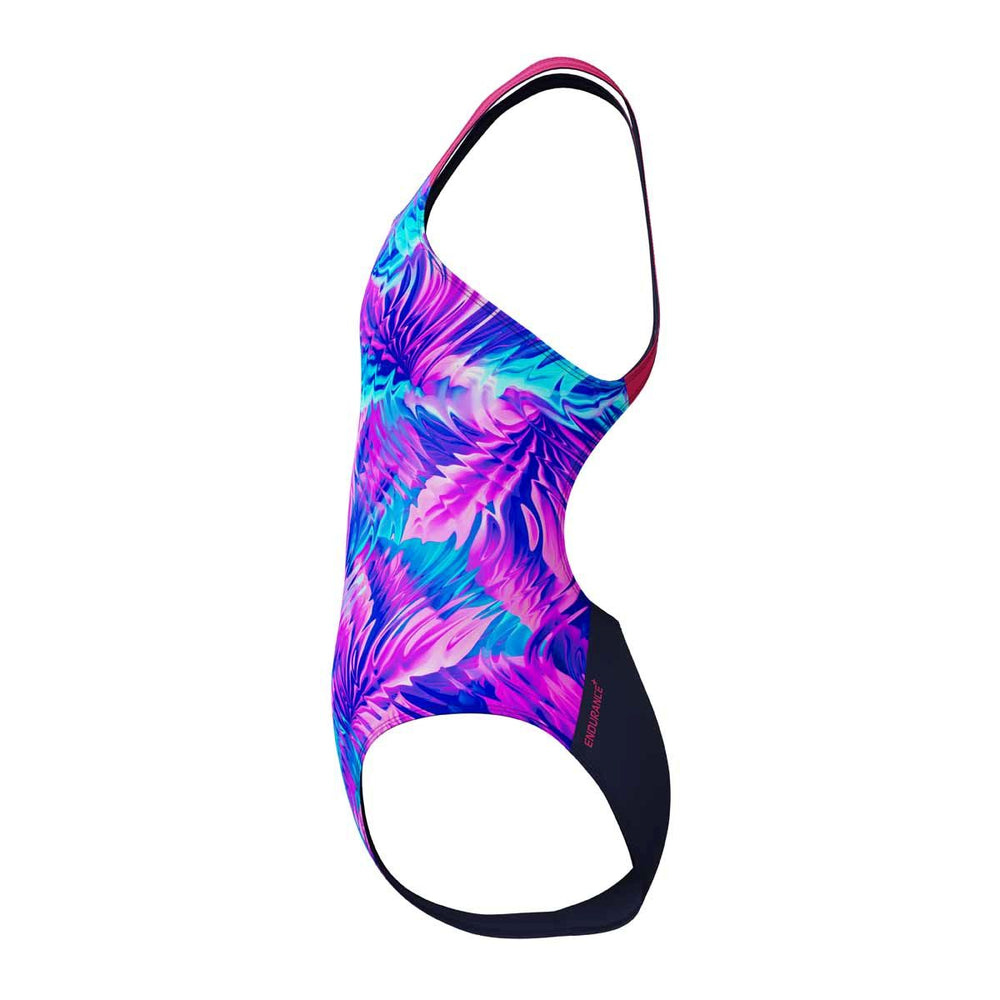 Speedo Girls Digital Allover Powerback Swimsuit - Margarita Pink/Peacoat | Allens Of Kingsbury