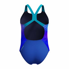 Speedo Girls Digital Placement Powerback Swimsuit - Deep Sapphire/Mayan Blue | Allens Of Kingsbury