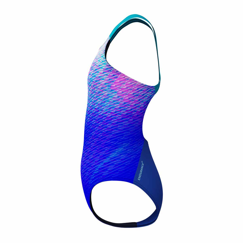 Speedo Girls Digital Placement Powerback Swimsuit - Deep Sapphire/Mayan Blue | Allens Of Kingsbury