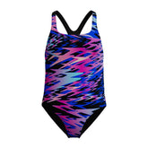 Speedo Girls HyperBoom Print Medalist Swimsuit - Anthracite | Allens Of Kingsbury