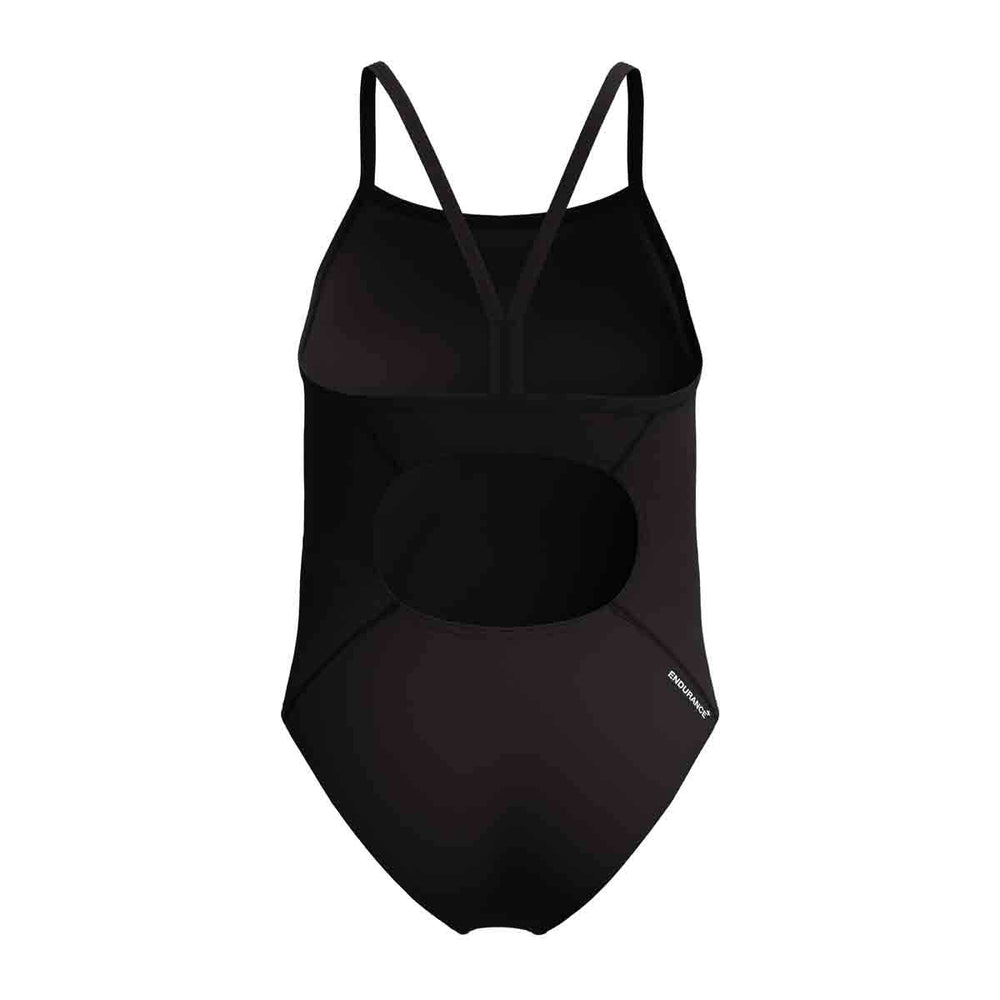 Speedo Girls Endurance+ Logo Thinstrap Swimsuit - Anthracite | Allens Of Kingsbury