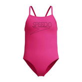 Speedo Girls Endurance+ Logo Thinstrap Swimsuit - Margarita Pink | Allens Of Kingsbury