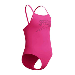 Speedo Girls Endurance+ Logo Thinstrap Swimsuit - Margarita Pink | Allens Of Kingsbury