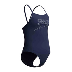 Speedo Girls Endurance+ Logo Thinstrap Swimsuit - Peacoat | Allens Of Kingsbury