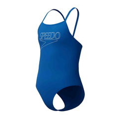 Speedo Girls Endurance+ Logo Thinstrap Swimsuit - Turkish Sea | Allens Of Kingsbury