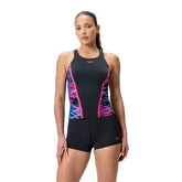Speedo Womens HyperBoom Splice Tankini - Anthracite/Margarita Pink - Allens Swimwear
