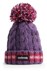 Swimzi Berries Cable Reflective Super Bobble Hat - Purple | Allens Of Kingsbury
