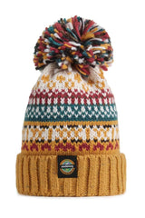 Swimzi Mustard Traditional Nordic Knit Super Bobble Hat - Multi | Allens Of Kingsbury