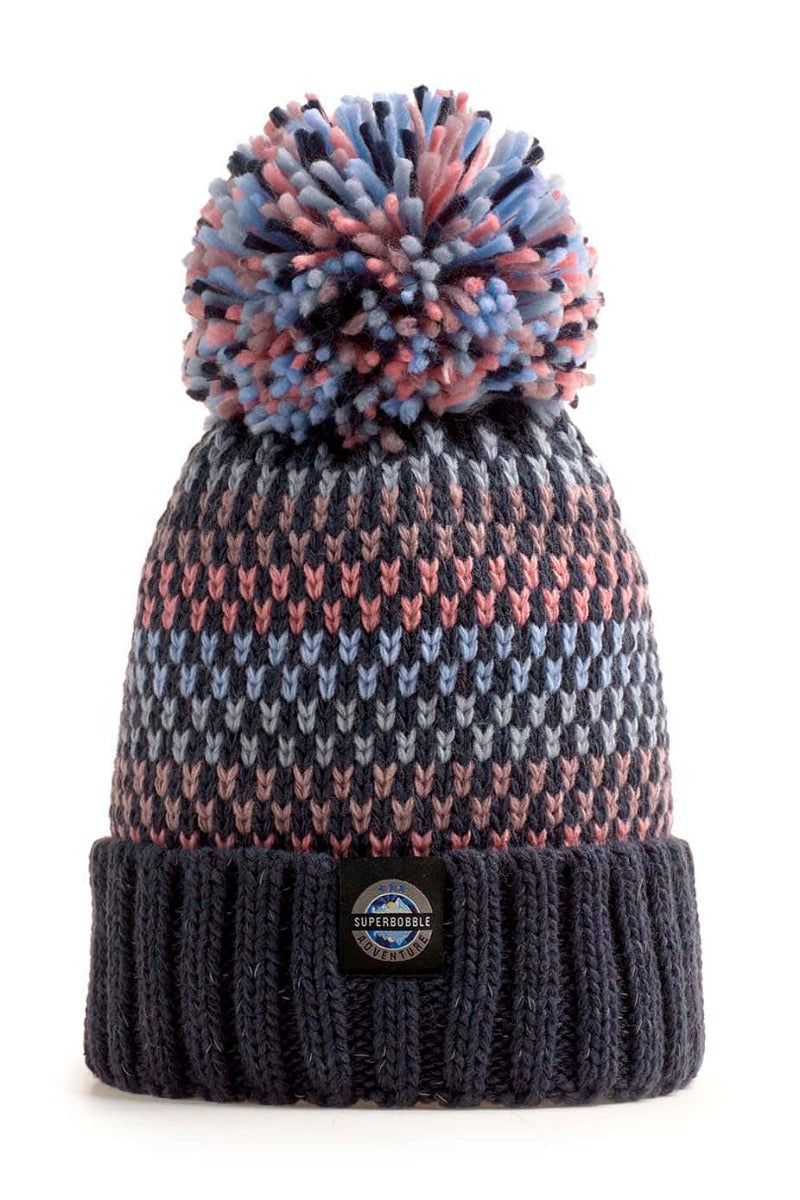 Swimzi Pink Sapphire Nordic Knit Super Bobble Hat - Multi | Allens Of Kingsbury