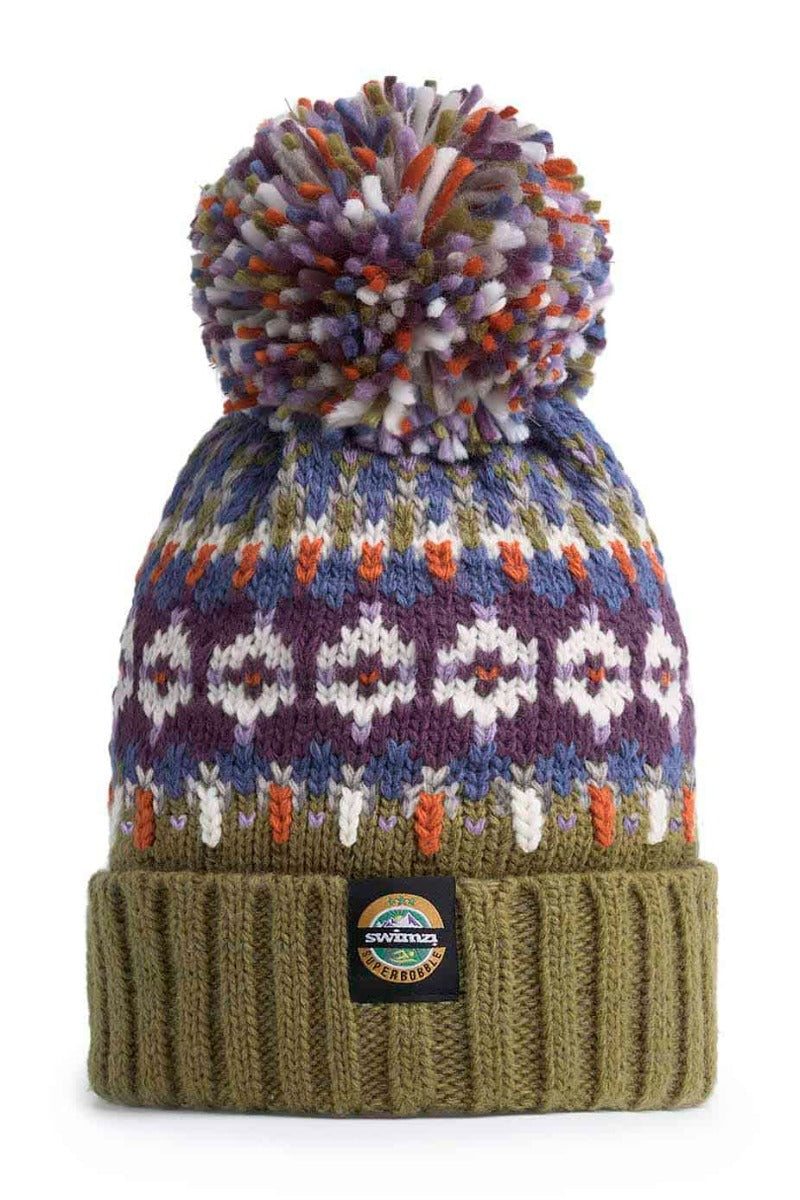 Swimzi Tundra Fairisle Knit Reflective Super Bobble Hat - Multi | Allens Of Kingsbury