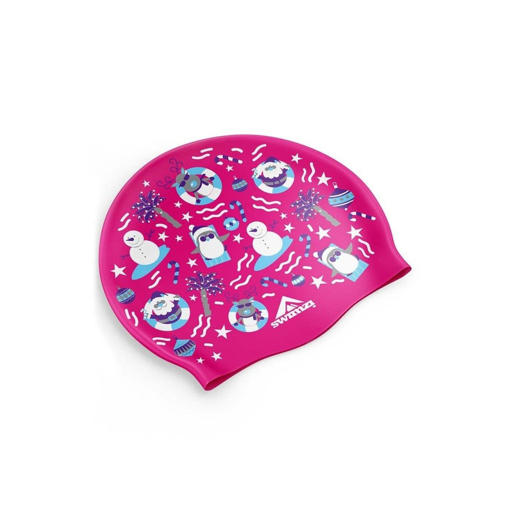 Swimzi Christmas Pink Pool Party Swim Cap - Pink | Allens Of Kingsbury