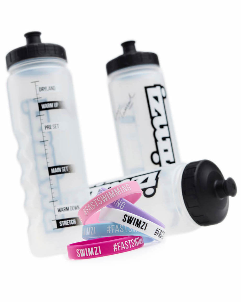 Swim Hydration 1L Bottle - Pastel Colour Rings - Clear | Allens Of Kingsbury