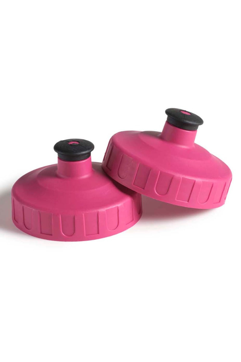 Swimzi swimming water bottle with Raspberry Build-a-Bottle replacement lid, featuring a vibrant, secure lid design.