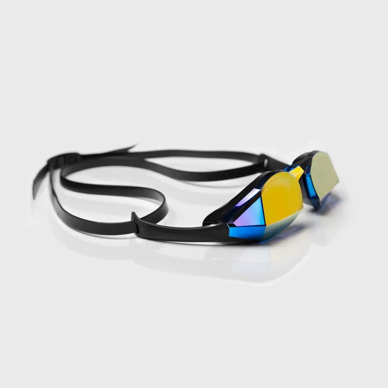 TheMagic5 Blue Magic Mirror Gold custom goggles with blue and gold mirrored lenses, designed for style and protection.