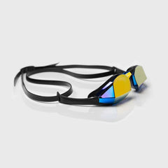 TheMagic5 Blue Magic Mirror Gold custom goggles with blue and gold mirrored lenses, designed for style and protection.