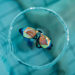 TheMagic5 Blue Magic Mirror Gold custom goggles with blue and gold mirrored lenses, designed for outdoor sports and activities.