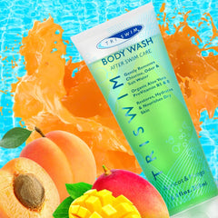 Triswim Green Bodywash 250ml for self-care and recovery, featuring a refreshing green formula in a sleek bottle.