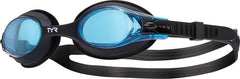 Black TYR Kids Swimples Goggles with adjustable strap and clear lenses, designed for young swimmers.