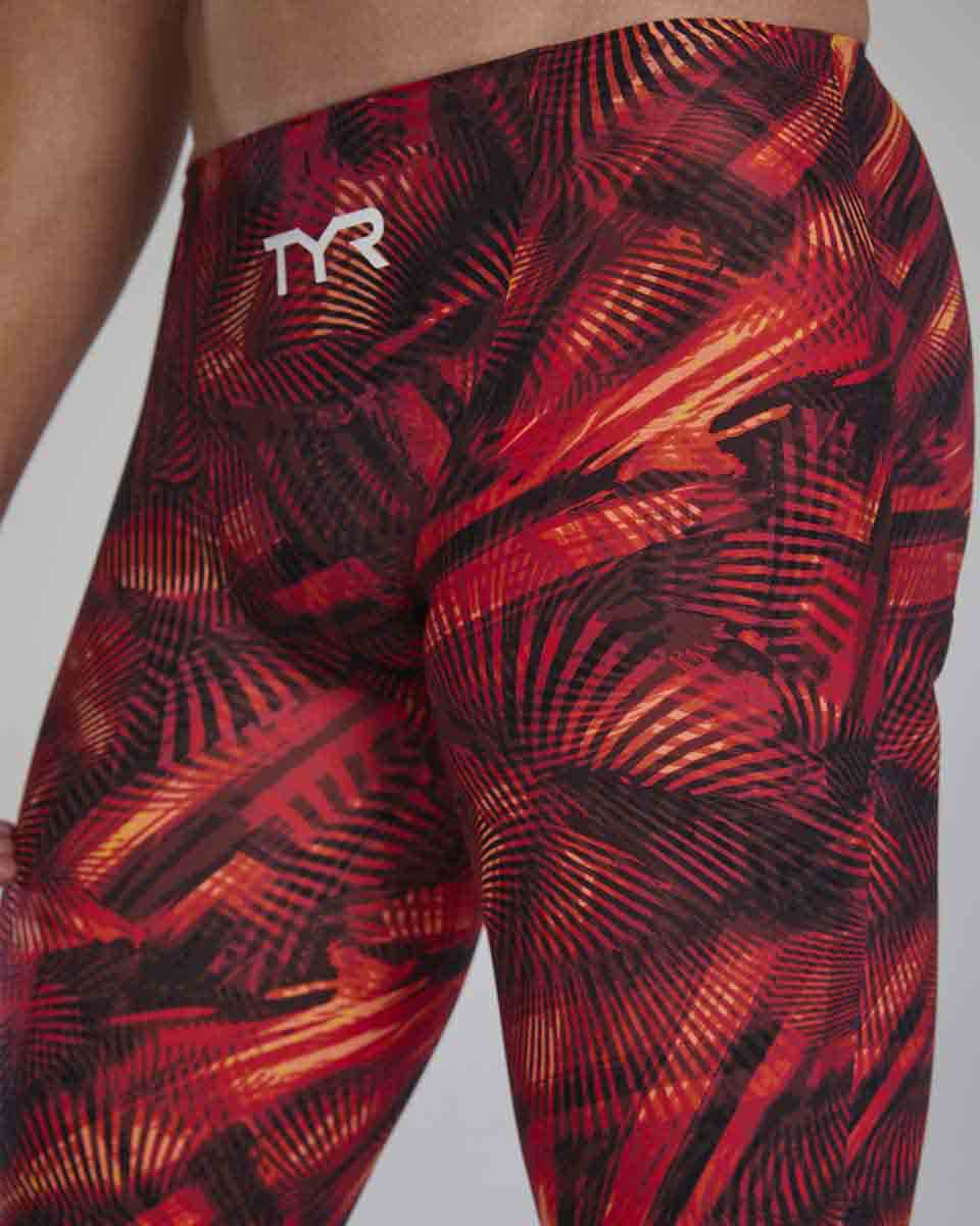 TYR Mens Avictor Helux High Waisted Jammer - Red/Orange | Allens Of Kingsbury