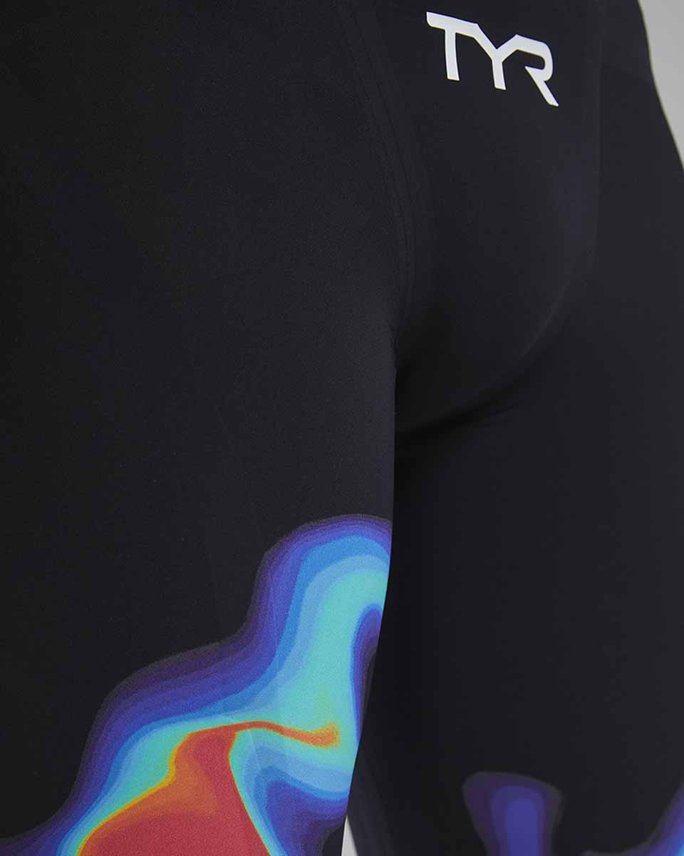 TYR Mens Venzo Infrared Low Waisted Jammer - Red/Turq/Blue - Allens Swimwear