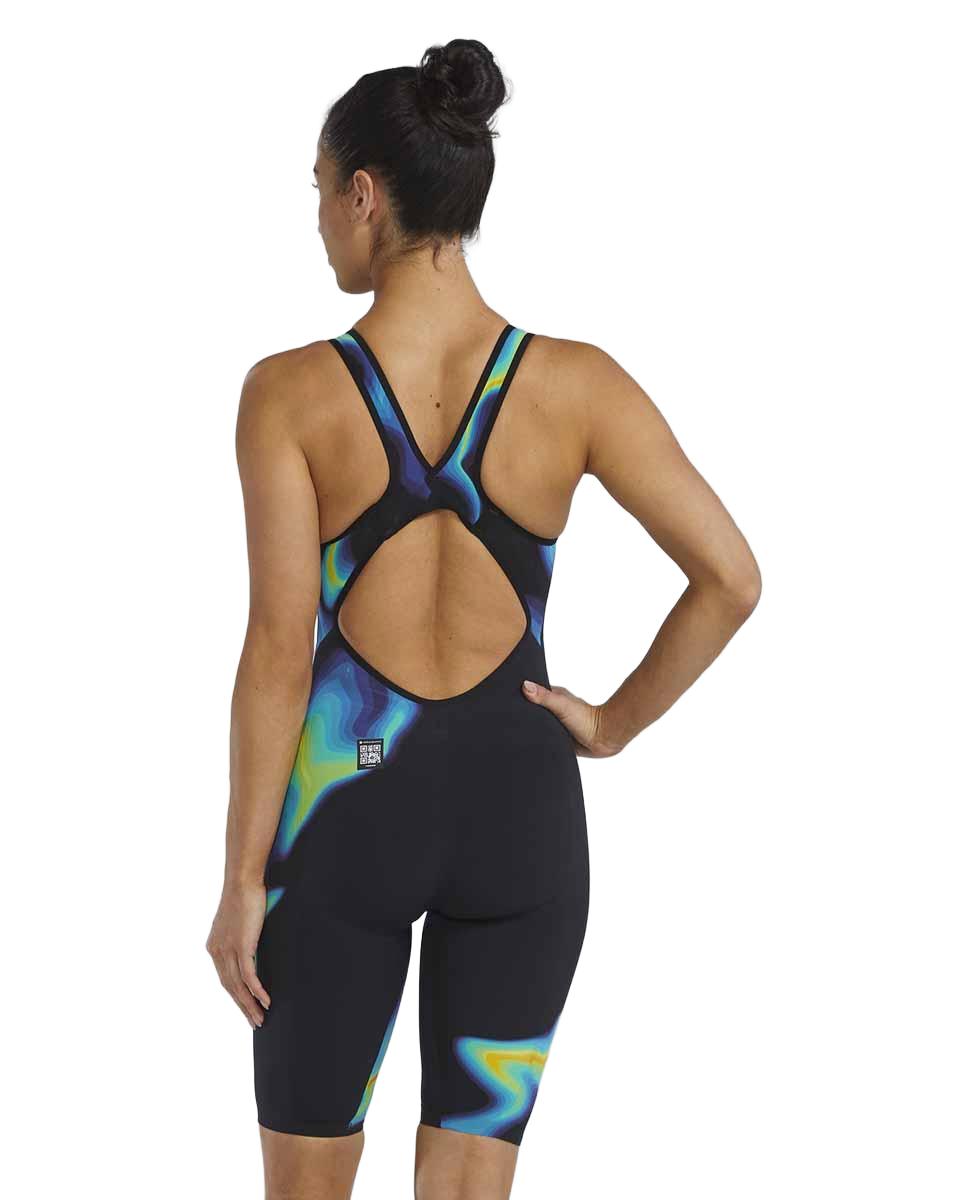 TYR Womens Venzo Infrared Openback Kneeskin - Org/Grn - Allens Swimwear