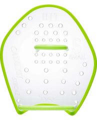Clear TYR Catalyst Stroke Training Paddle for swimming, showing lightweight design and ergonomic grip for improved stroke technique.