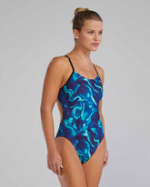 TYR Womens Waveform Cutoutfit Swimsuit - Blue/Green | Allens Of Kingsbury