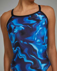 TYR Womens Waveform Diamondfit Swimsuit - Blue | Allens Of Kingsbury