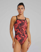 TYR Womens Waveform Diamondfit Swimsuit - Red | Allens Of Kingsbury