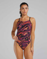 TYR Womens Furo Cutoutfit Swimsuit - Burg/Gold | Allens Of Kingsbury