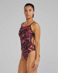 TYR Womens Furo Cutoutfit Swimsuit - Burg/Gold | Allens Of Kingsbury