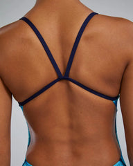 TYR Women's Mico Cutoutfit Swimsuit in Quartz, stylish one-piece swimwear with cutout design, perfect for swimming and beachwear.