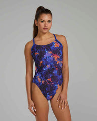 TYR Womens Montipora Cutoutfit Swimsuit - Purp/Orange | Allens Of Kingsbury