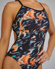 TYR Womens Validus Trinityfit Swimsuit - Orange/Aqua/Black | Allens Of Kingsbury