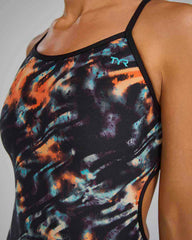 TYR Womens Validus Trinityfit Swimsuit - Orange/Aqua/Black | Allens Of Kingsbury