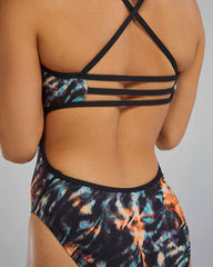 TYR Womens Validus Trinityfit Swimsuit - Orange/Aqua/Black | Allens Of Kingsbury