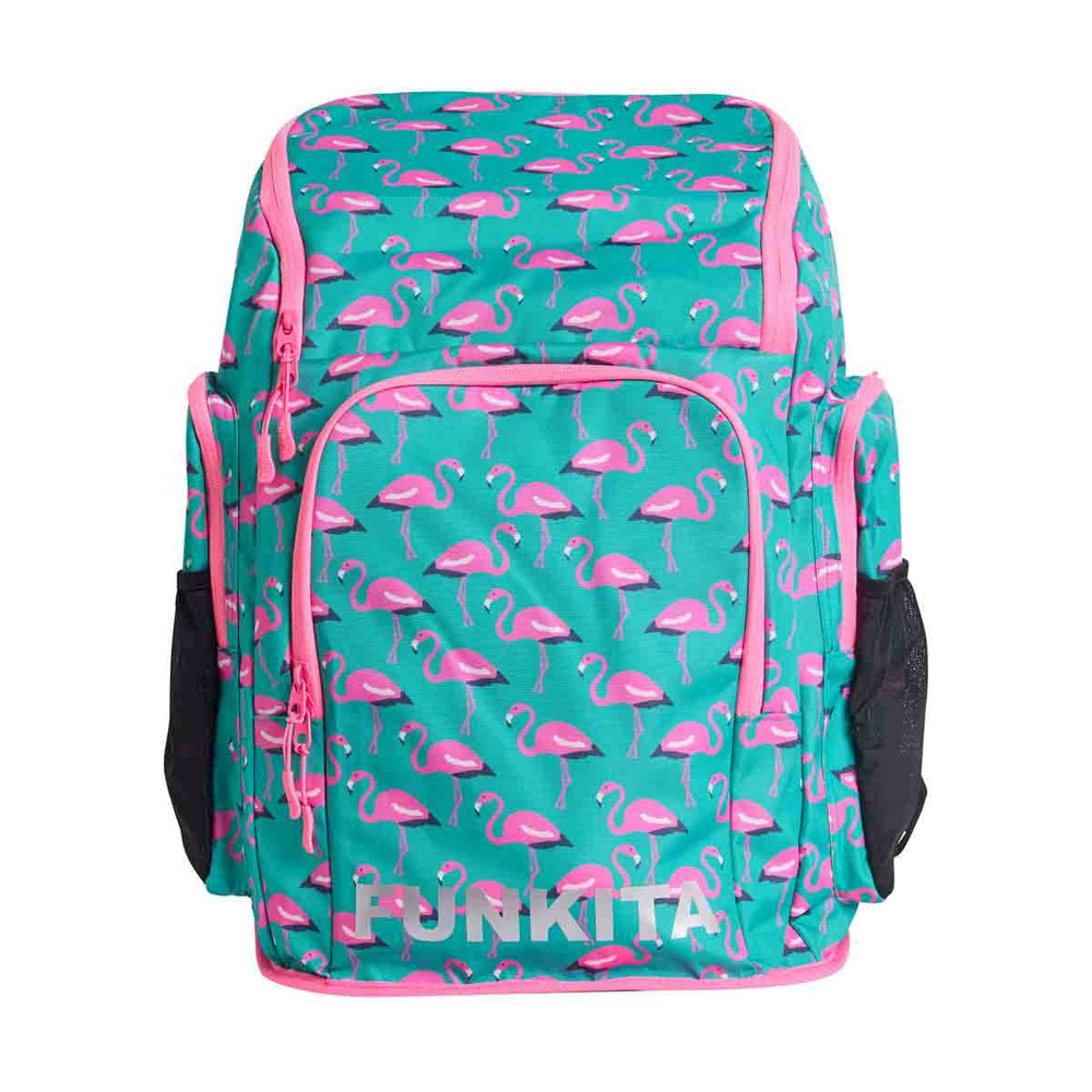 Way Funky Go Flamingo! Space Case Backpack - Green/Pink | Allens Of Kingsbury