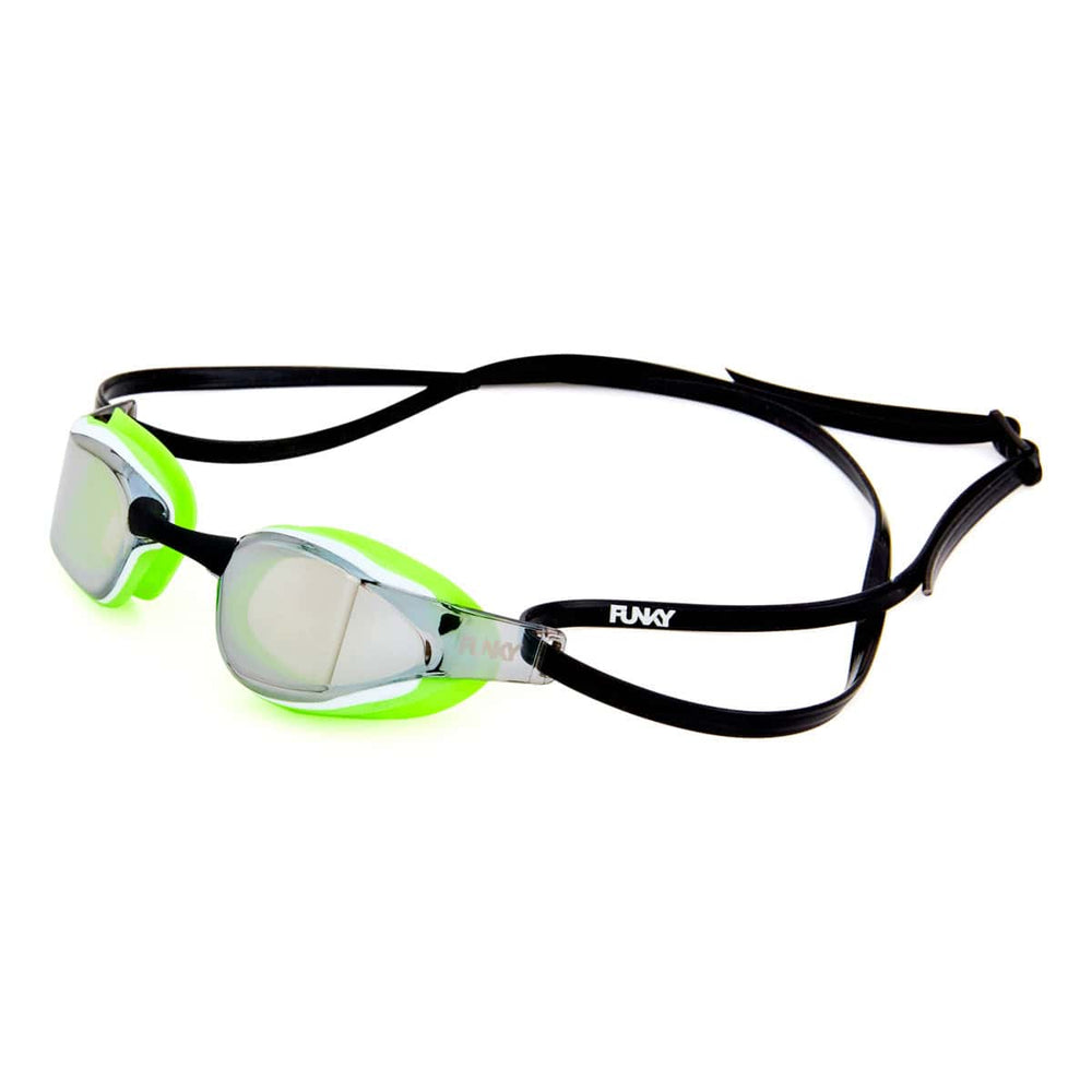 Way Funky Radioactive Blade Swimmer Mirrored Goggle - Green/Silver Mirror | Allens Of Kingsbury