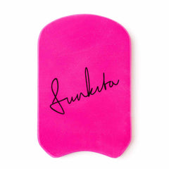 Pink Funkita Still Pink Kickboard for swimming training, made by Way Funky, shown in bright pink with textured surface.
