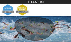 Zoggs Predator Titanium Goggles - Regular Fit - Grey/Black/Mirrored Orange | Allens Of Kingsbury