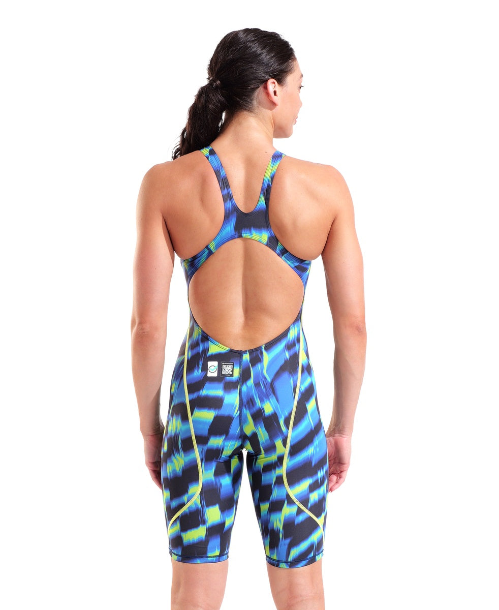 Arena Womens Powerskin ST Next Aqua Gleam Limited Edition kneesuit in aqua and gleam colors, featuring sleek design and high-performance fabric.