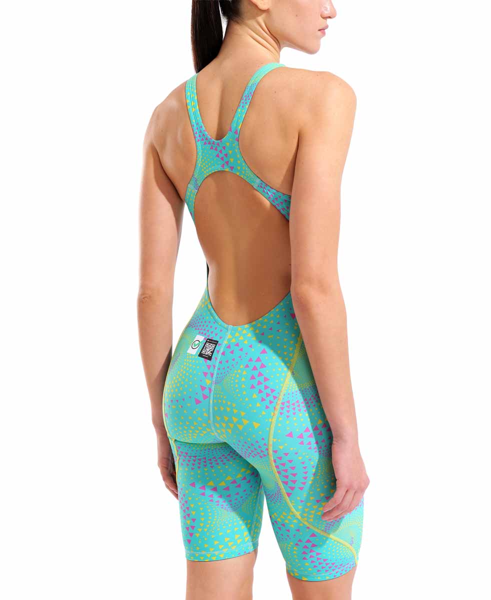 Arena Women's Powerskin ST Next Ltd Edition Kneesuit in Fireflow Seaglass with sleek, high-performance design for competitive swimming.