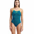 Arena Womens Solid Tie Back Swimsuit - Blue Cosmo/Artic Lime