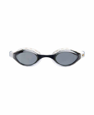 Arena Air Sonic racing goggles in smoke and black with adjustable straps and clear lens for high-speed outdoor activities.