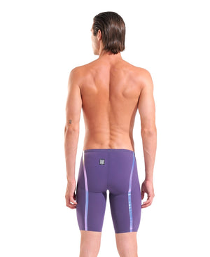 Arena Men's Powerskin Veloce Midnight Chrome Ltd Edition jammer in sleek midnight blue fabric, designed for competitive swimming.
